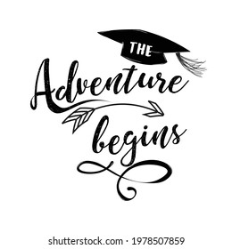 Adventure Begin University Orientation Typography Vector