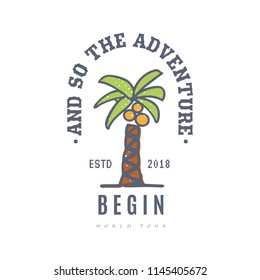 And so the adventure begins, banner for print, on white background- vector illustration