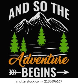 And so the adventure begins Traveling Corps T shirt and mug design vector illustration