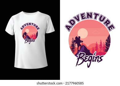 Adventure Begins t-shirt design template