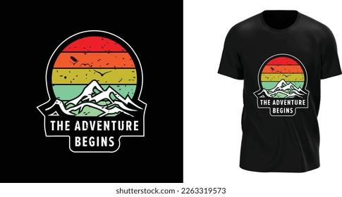 The Adventure Begins T-Shirt Design, T-Shirt Vector