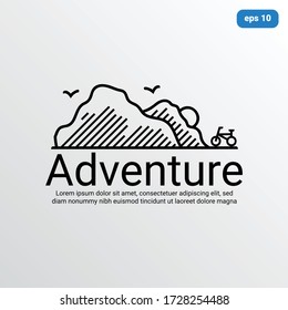  concepto de logotipo de bicicleta de aventura, perfecto para club de aventura, ilustración vectorial