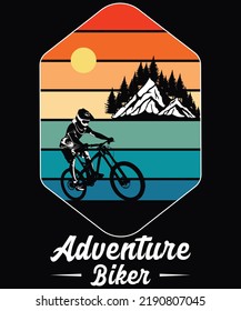 Adventure Bike typography vector t-shirt design.