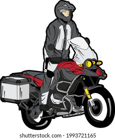 adventure bike vector art illustration