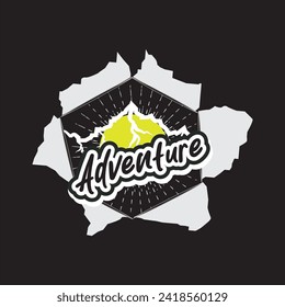 Adventure black t shirt design