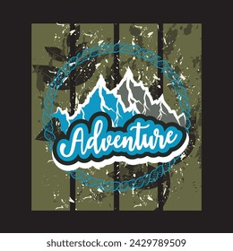 Adventure black t shirt design