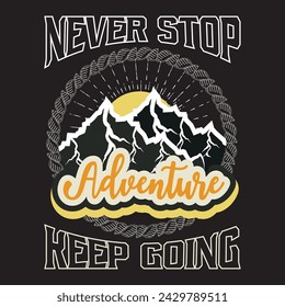 Adventure black t shirt design