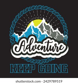 Adventure black t shirt design