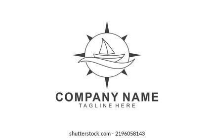 Adventure Boat Sailboat Boat Trip Logo Stock Vector (Royalty Free ...