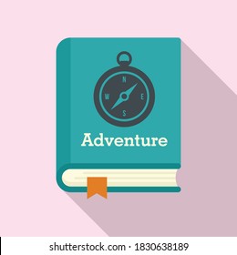 Adventure book icon. Flat illustration of adventure book vector icon for web design