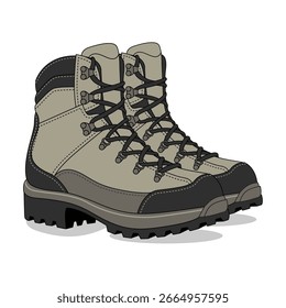 Adventure boots vector design. Hiking and Camping shoes	
