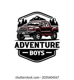 Adventure Boys Trucking 4x4 Camping Mountain Ready Made Logo Template