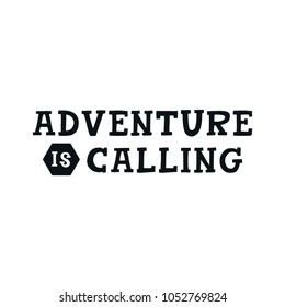 Adventure is calling - Cute hand drawn nursery poster with lettering in scandinavian style. Kids vector illustration.