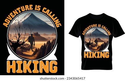 adventure is calling hiking t shirt design