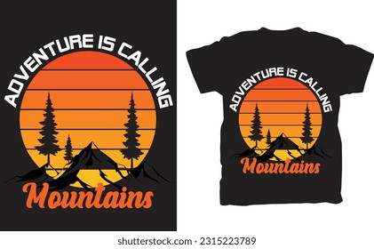 The "Adventure Is Calling Mountains" T-shirt can be paired with jeans, shorts, or outdoor gear, making it a versatile addition to your wardrobe. It's perfect for outdoor enthusiasts, nature lovers, an