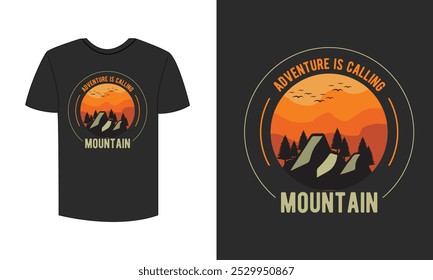 adventure is calling i must go mountain t shirt design