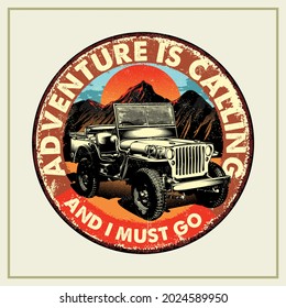 ADVENTURE IS CALLING AND I MUST GO RETRO TIN SIGNS