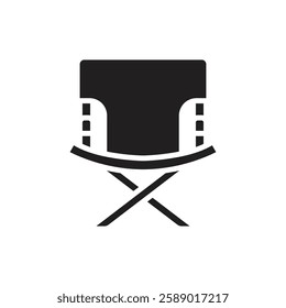 Adventure Camp Chair Filled Icon Vector Illustration