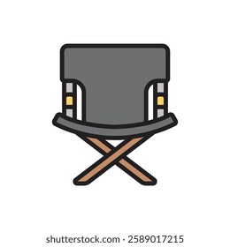 Adventure Camp Chair Icon Vector Illustration