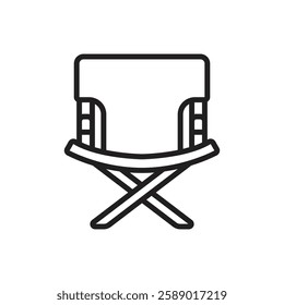 Adventure Camp Chair Outline Icon Vector Illustration