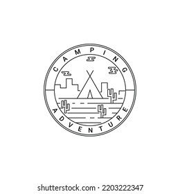 Diseño de la plantilla del logotipo del campamento de aventura. Vector eps 10