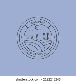 adventure camp outdoor logo vector symbol illustration design.