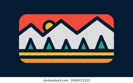 Adventure Camp vector design for badge patch t shirt design sticker and other