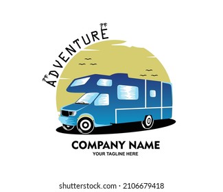 Adventure Camper Car Logo Design vector