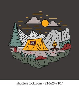 Adventure and camping in the good nature graphic illustration vector art t-shirt design