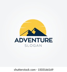 Adventure camping hiking mountain vector illustration logo symbol for t-shirts or any other products, services