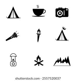 Adventure and Camping Icons set vector art

