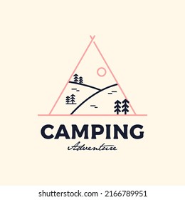 Adventure camping logo design vector illustration