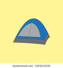 Adventure camping tent vector illustration. Shelter equipment for outdoor activities