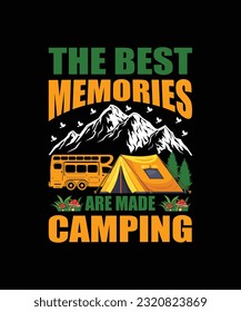 Adventure camping t-shirt design, retro vintage camping design,