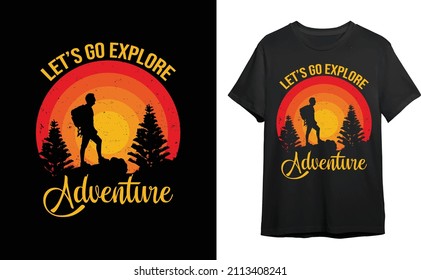 Gráfica del vector de diseño de camisetas de Camping de aventura