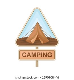 Adventure and Camping Vector Badge Isolated on White Background