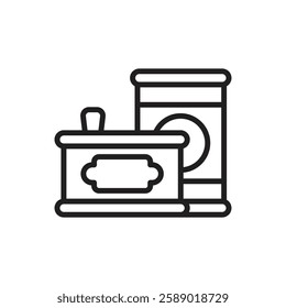 Adventure Canned Food Outline Icon Vector Illustration