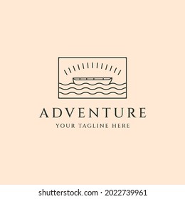 adventure canoe kayaking logo vector symbol illustration design