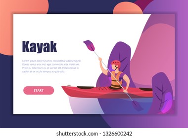 Adventure with a canoe.  Landing page.