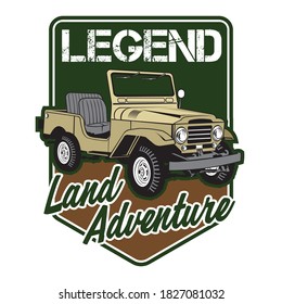 Adventure Car emblem design, perfect for tshirt and Adventure Trip Service Business logo design