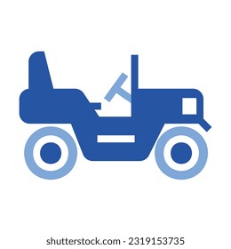 Adventure Car glyph blue icon. Adventure icon set. Vector illustration isolated on white background.