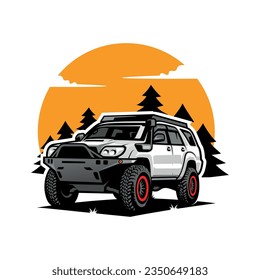 Abenteuerwagen-Logo, Vektorgrafik
