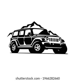 Adventure car in outdoor background vector isolated