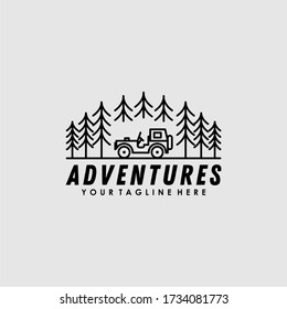 Adventure car tree logo design