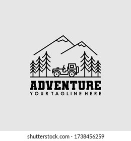Adventure car tree logo design