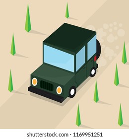 Adventure Car vector illustration