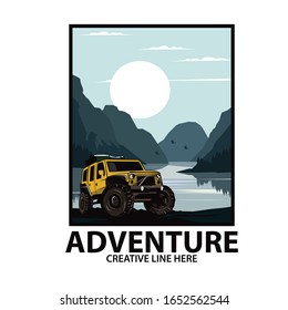 adventure car, vector car illustration