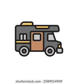 Adventure Caravan Icon Vector Illustration