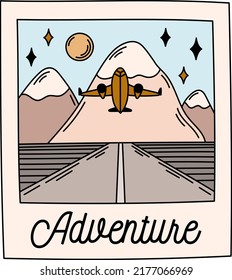 Adventure card. Camping outdoor vector design