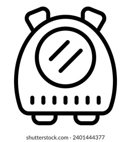 Adventure cat backpack icon outline vector. Kitten carrying rucksack. Feline creature journey accessory